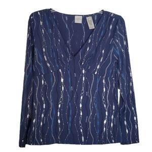 NWOT Emma & James Petite Women's V Neck Front Gathered Top Size Petite Large